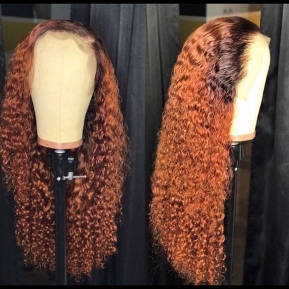22” Brown Curly Front Lace Wig Unit